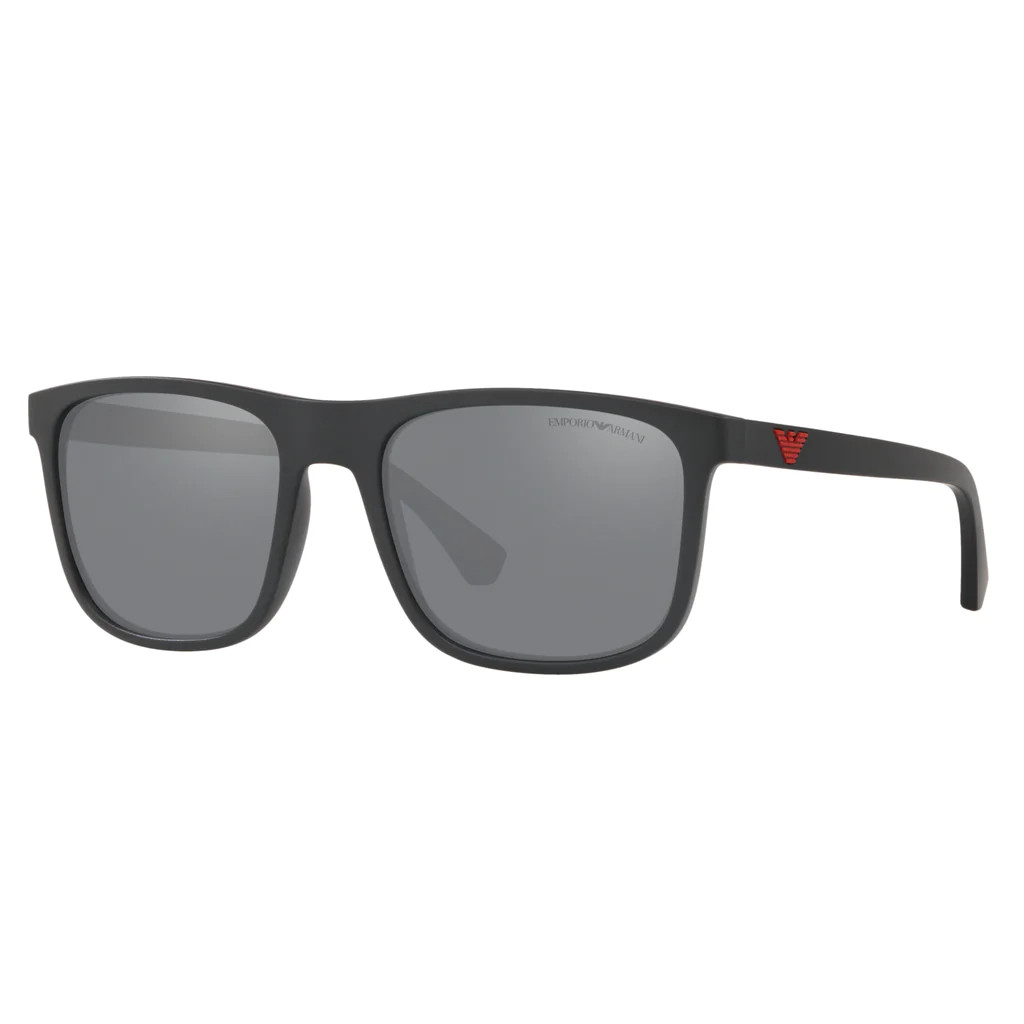 Emporio Armani Matte Grey Frame with Mirror Black Lens