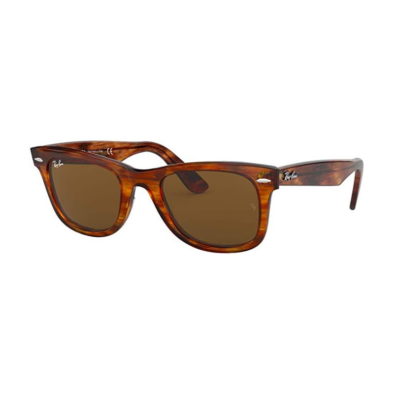 Wayfarer Striped Havana with Brown Lens