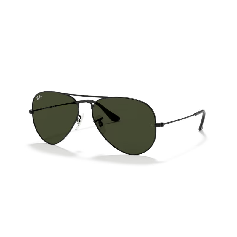 Aviator Black with Green Classic Lens