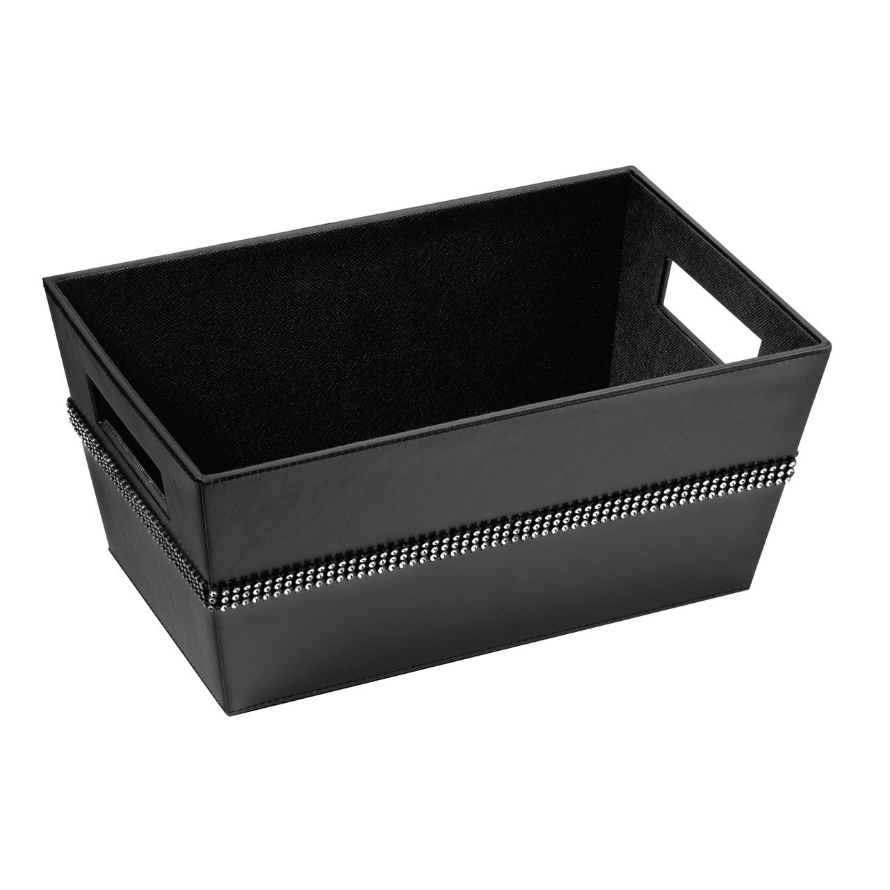 Homewares Black Faux Leather Rectangular Storage Box