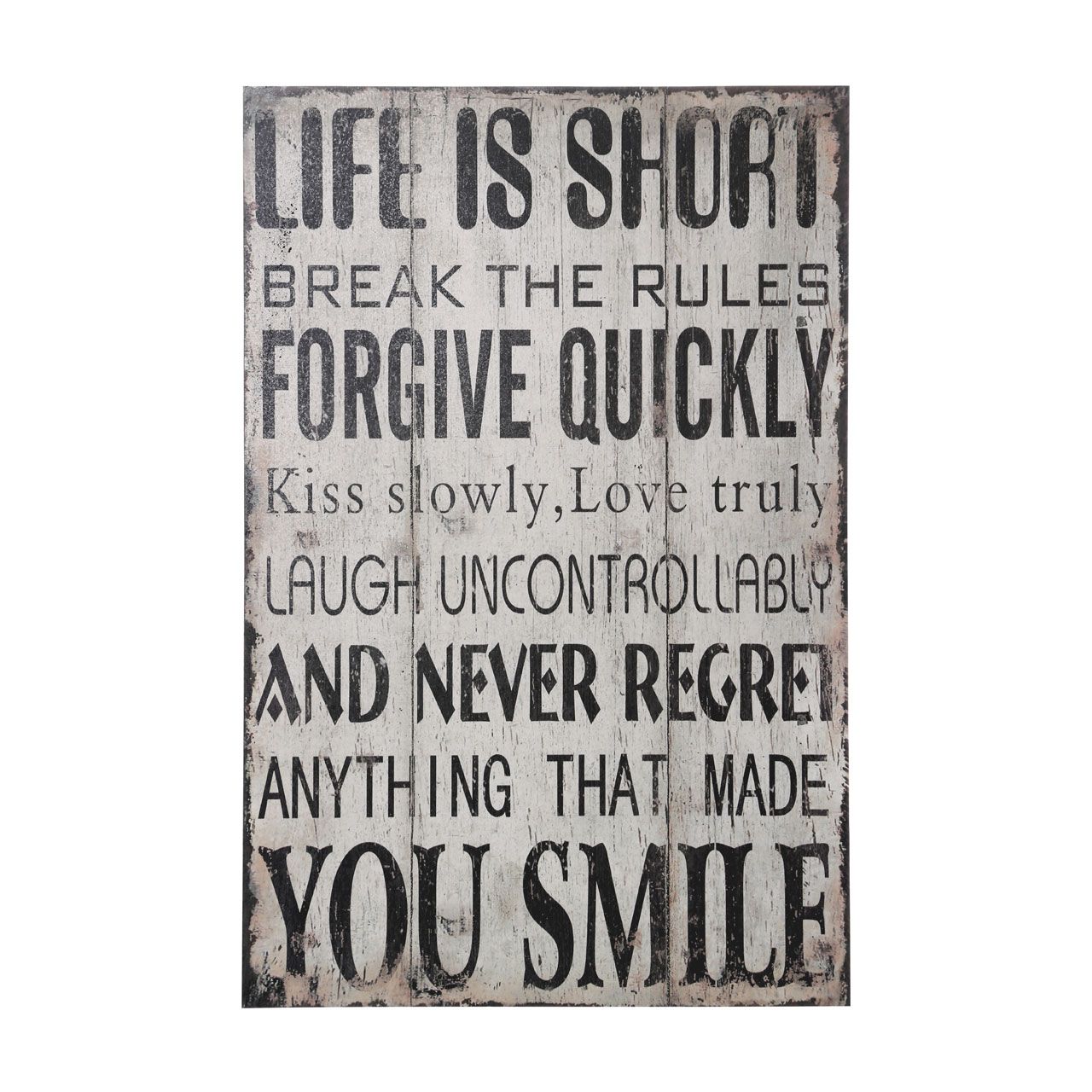 Homewares Life Is Short Break The Rules Wall Plaque