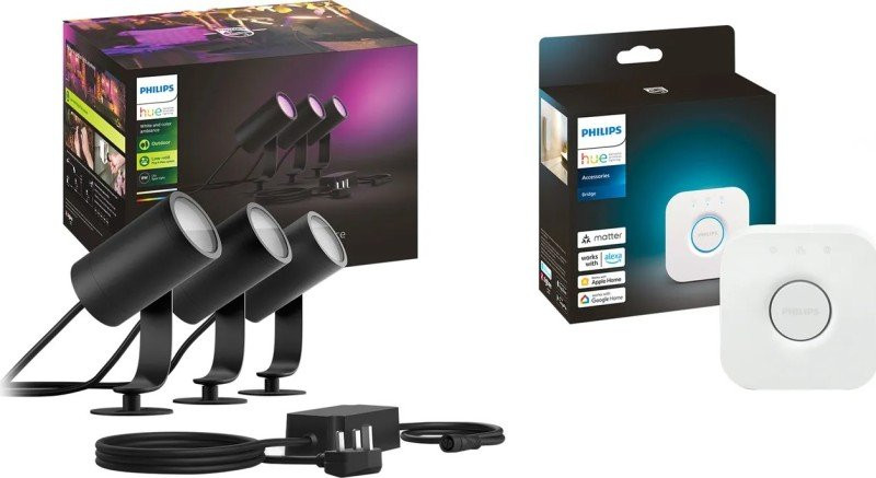 Philips Hue Lily Outdoor Spotlight Base Kit with Bridge Starter kit