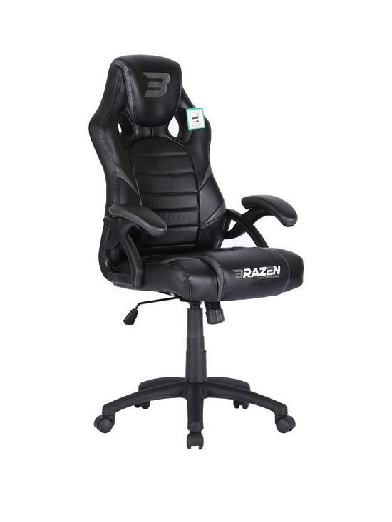 BraZen Puma PC Gaming Chair - Black and Grey