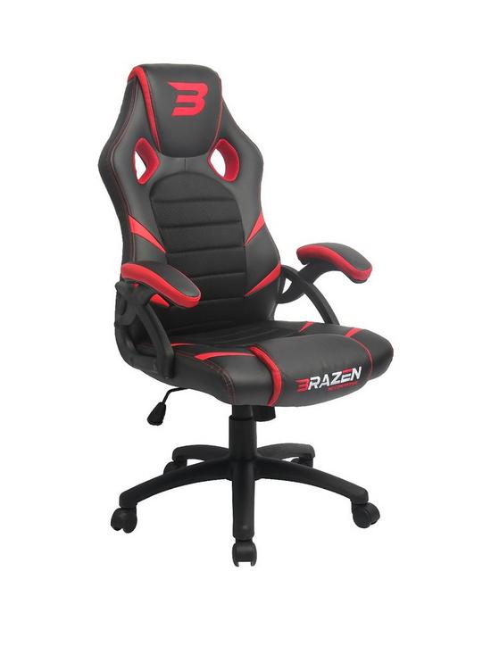 BraZen Puma PC Gaming Chair - Black and Red