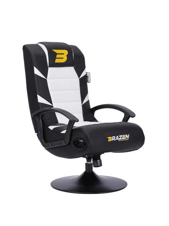 BraZen Pride 2.1 Bluetooth Gaming Chair - Black and White