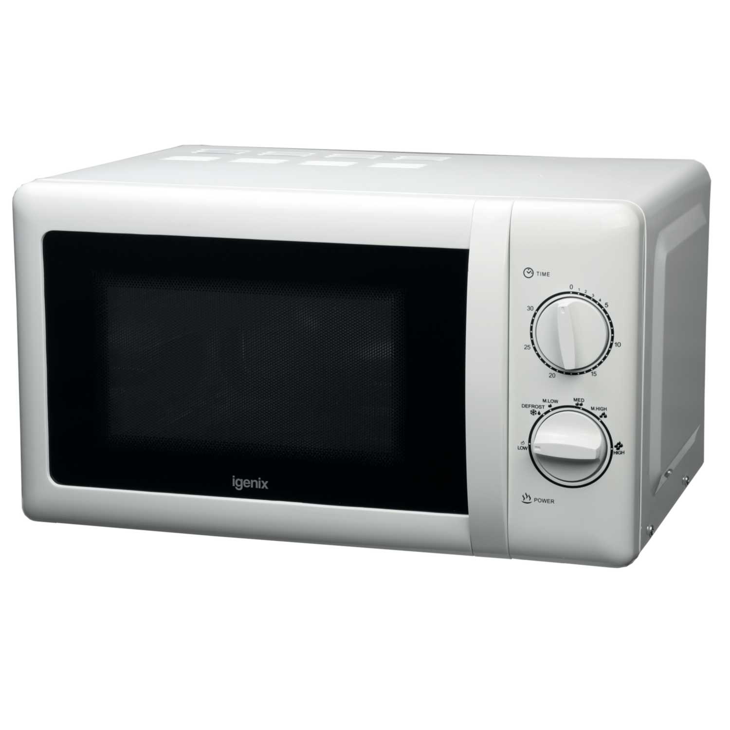 Igenix 20Ltr 800w Manaul Microwave White
